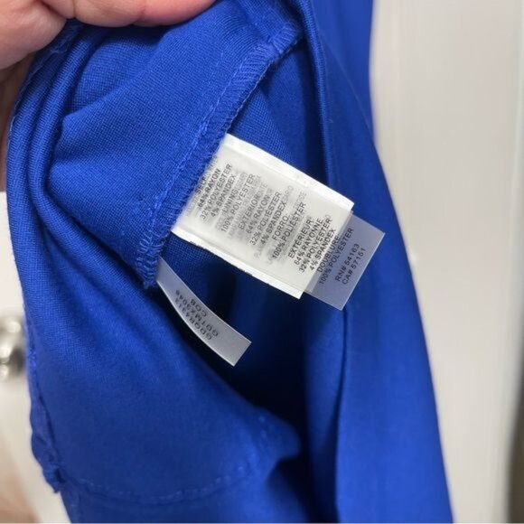 New GUESS Ponte Ruffle Sheath Dress in Royal Blue Size 12 - Picture 10 of 12